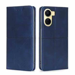 For vivo Y16 4G/Y02s 4G Cow Texture Magnetic Leather Phone Case(Blue)