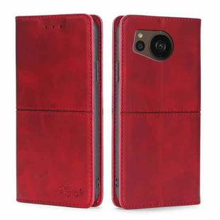 For Sharp Aquos sense7 Plus Cow Texture Magnetic Leather Phone Case(Red)