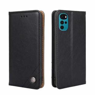 For Motorola Moto E32 India/E22s 4G Global Non-Magnetic Retro Texture Flip Leather Phone Case(Black)