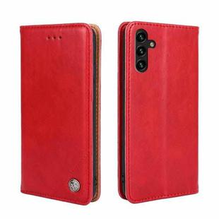 For Samsung Galaxy A04s Non-Magnetic Retro Texture Flip Leather Phone Case(Red)
