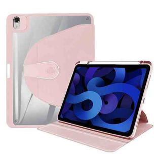For iPad Pro 12.9 2022 / 2021 / 2020 / 2018 Acrylic 360 Degree Rotation Holder Tablet Leather Case(Baby Pink)