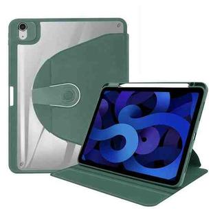 For iPad Pro 11 2022/2021/2020/2018 / Air5 2022/Air4 2020 Acrylic 360 Degree Rotation Holder Tablet Leather Case(Emerald Green)