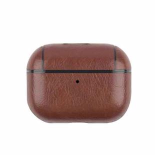 For AirPods Pro 2 Wireless Earphone Leather Shockproof Protective Case(Dark Brown)