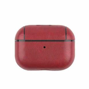 For AirPods Pro 2 Wireless Earphone Leather Shockproof Protective Case(Red)