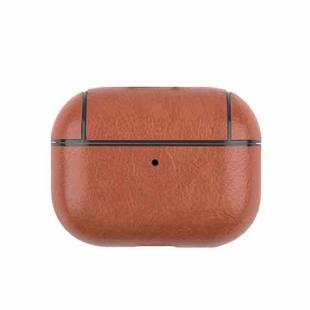 For AirPods Pro 2 Wireless Earphone Leather Shockproof Protective Case(Light Brown)