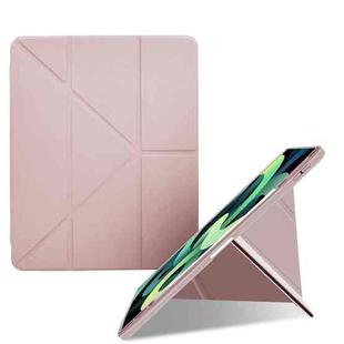 Acrylic 2 in 1 Y-fold Smart Leather Tablet Case For iPad 9.7 2018 / 2017 / Air 2 / Air 1(Pink)