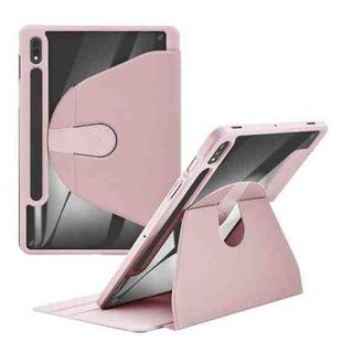 For Samsung Galaxy Tab A8 10.5 2021 Acrylic 360 Degree Rotation Holder Tablet Leather Case(Baby Pink)