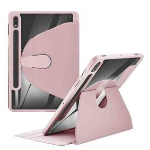 For Samsung Galaxy Tab S8 Ultra Acrylic 360 Degree Rotation Holder Tablet Leather Case(Baby Pink)