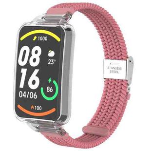 For Xiaomi Mi Band 7 Pro Braided Nylon Buckle Integrated Watch Band(Fresh Pink)