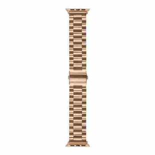 Strains Metal Watch Band For Apple Watch Ultra 49mm / Series 8&7 45mm / SE 2&6&SE&5&4 44mm / 3&2&1 42mm(Rose Gold)