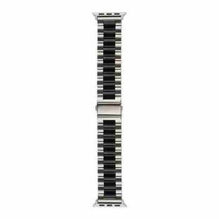 Strains Metal Watch Band For Apple Watch Ultra 49mm / Series 8&7 45mm / SE 2&6&SE&5&4 44mm / 3&2&1 42mm(Silver+Black)