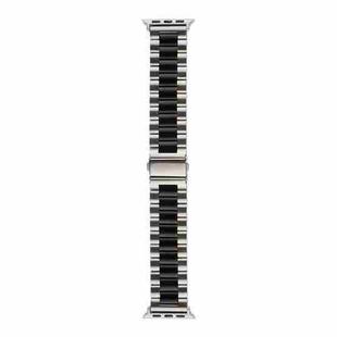 Strains Metal Watch Band For Apple Watch Series 8&7 41mm / SE 2&6&SE&5&4 40mm / 3&2&1 38mm(Silver+Black)