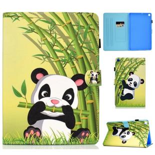 For Galaxy Tab S6 Lite Sewing Thread Horizontal Painted Flat Leather Case with Pen Cover & Anti Skid Strip & Card Slot & Holder(Panda)