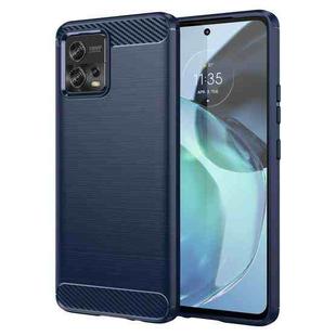 For Motorola Moto G72 5G Brushed Texture Carbon Fiber TPU Phone Case(Blue)