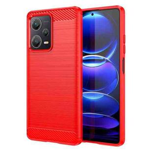 For Xiaomi Redmi Note 12 Pro+ China / Global Brushed Texture Carbon Fiber TPU Phone Case(Red)