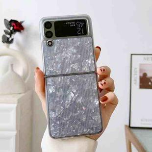 For Samsung Galaxy Z Flip4 Shell Pattern Glitter Shockproof Phone Case(Grey)