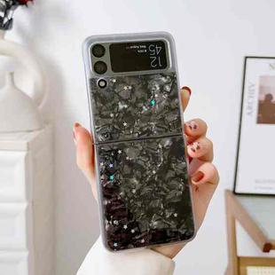 For Samsung Galaxy Z Flip4 Shell Pattern Glitter Shockproof Phone Case(Black)