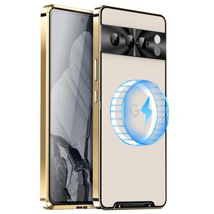 For Google Pixel 8 Pro MagSafe Magnetic Frosted Metal Phone Case(Gold)