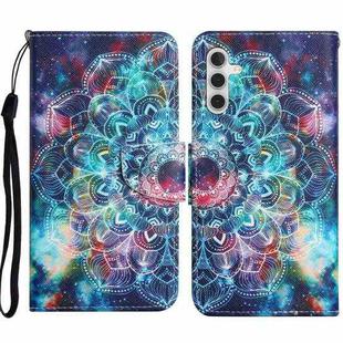 For Samsung Galaxy A14 5G Colored Drawing Pattern Leather Phone Case(Star Mandala)