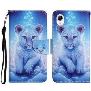 For Samsung Galaxy A23e Colored Drawing Pattern Leather Phone Case(Little Leopard)