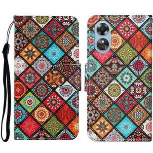 For OPPO A17 Colored Drawing Pattern Leather Phone Case(Ethnic Style)