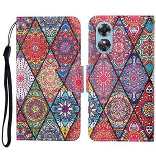 For OPPO A17 Colored Drawing Pattern Leather Phone Case(Diamond Totem)