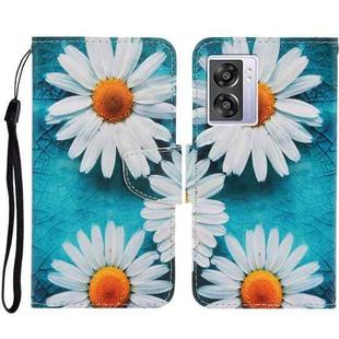 For OPPO A57 2022 Colored Drawing Pattern Leather Phone Case(Daisy)