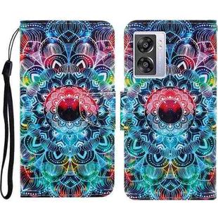 For OPPO A57 2022 Colored Drawing Pattern Leather Phone Case(Mandala)