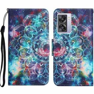 For OPPO A57 2022 Colored Drawing Pattern Leather Phone Case(Star Mandala)