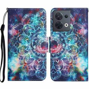 For OPPO Reno8 Colored Drawing Pattern Leather Phone Case(Star Mandala)