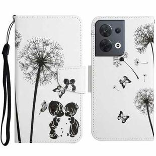 For OPPO Reno8 Colored Drawing Pattern Leather Phone Case(Dandelion)