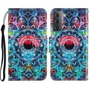 For Samsung Galaxy S23 5G Colored Drawing Pattern Leather Phone Case(Mandala)