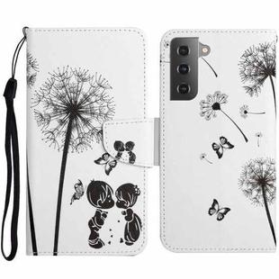 For Samsung Galaxy S23 5G Colored Drawing Pattern Leather Phone Case(Dandelion)