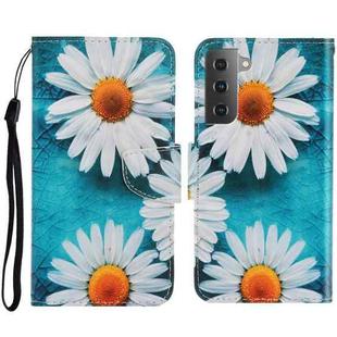 For Samsung Galaxy S23+ 5G Colored Drawing Pattern Leather Phone Case(Daisy)