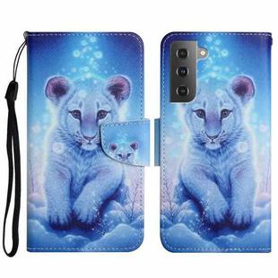 For Samsung Galaxy S23+ 5G Colored Drawing Pattern Leather Phone Case(Little Leopard)