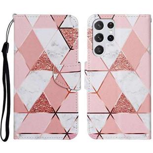 For Samsung Galaxy S23 Ultra 5G Colored Drawing Pattern Leather Phone Case(Marble)