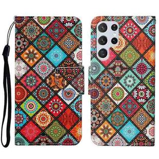 For Samsung Galaxy S23 Ultra 5G Colored Drawing Pattern Leather Phone Case(Ethnic Style)
