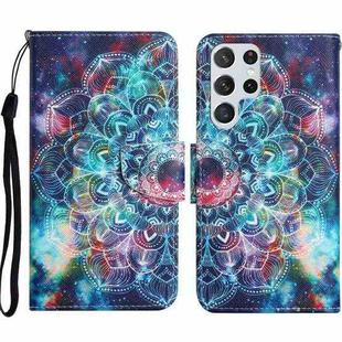 For Samsung Galaxy S23 Ultra 5G Colored Drawing Pattern Leather Phone Case(Star Mandala)