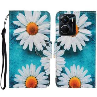 For vivo Y16 Colored Drawing Pattern Leather Phone Case(Daisy)