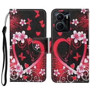 For vivo Y16 Colored Drawing Pattern Leather Phone Case(Red Heart)