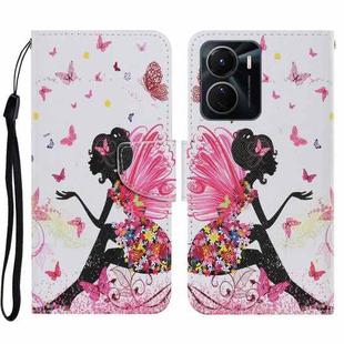 For vivo Y16 Colored Drawing Pattern Leather Phone Case(Dancing Girl)