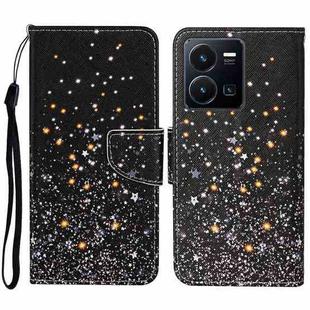 For vivo Y22s Colored Drawing Pattern Leather Phone Case(Black Pentagram)