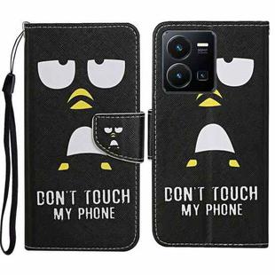 For vivo Y22s Colored Drawing Pattern Leather Phone Case(Penguin)
