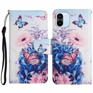 For Xiaomi Redmi A1 Colored Drawing Pattern Leather Phone Case(Purple Butterfly)