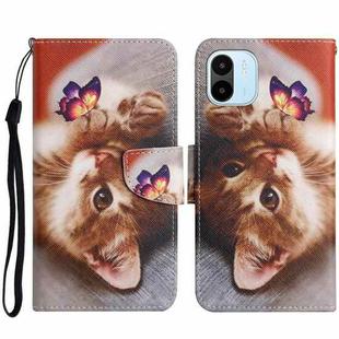 For Xiaomi Redmi A1 Colored Drawing Pattern Leather Phone Case(Butterfly Cat)