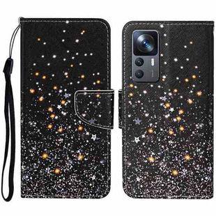 For Xiaomi 12T / 12T Pro / Redmi K50 Ultra Colored Drawing Pattern Leather Phone Case(Black Pentagram)