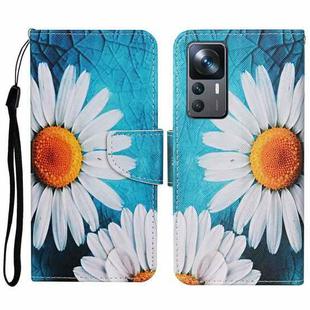 For Xiaomi 12T / 12T Pro / Redmi K50 Ultra Colored Drawing Pattern Leather Phone Case(Chrysanthemum)