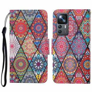 For Xiaomi 12T / 12T Pro / Redmi K50 Ultra Colored Drawing Pattern Leather Phone Case(Diamond Totem)