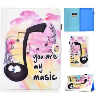 For Galaxy Tab S6 Lite Sewing Thread Horizontal Painted Flat Leather Case with Pen Cover & Anti Skid Strip & Card Slot & Holder(Music)