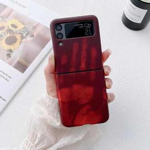 For Samsung Galaxy Z Flip3 5G Heat Sensitive Silicone Protective Phone Case(Wine Red)